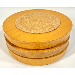 Wood Cork Coasters Set Round Wooden Beverage Coaster Retro Drink‎ Coasters